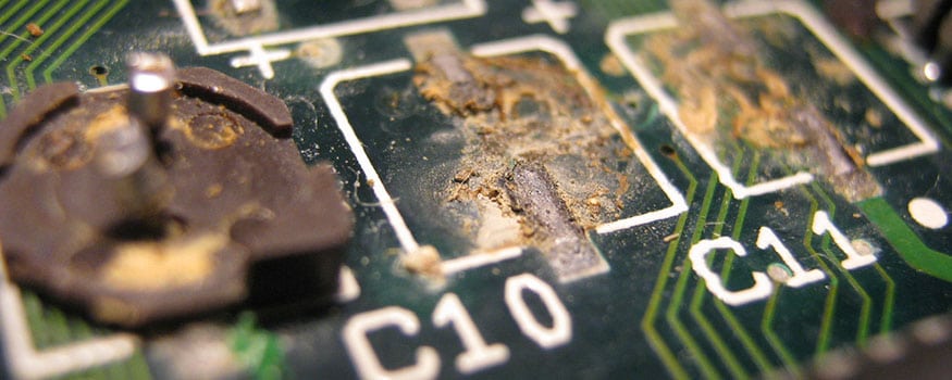 corroded circuit board